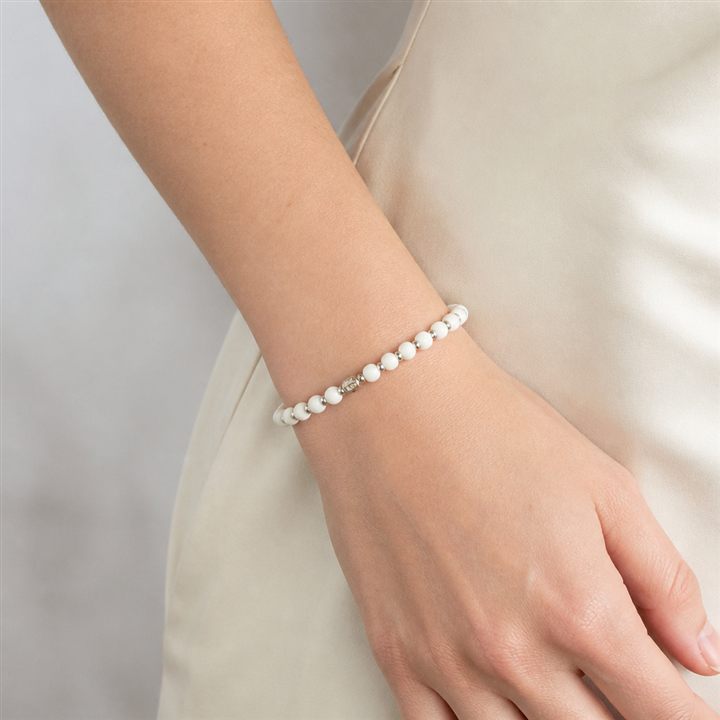 Bracciale a molla Perla e cristallo