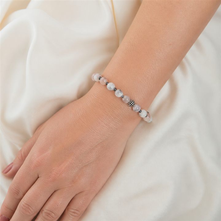 Bracciale a molla Marmo bianco