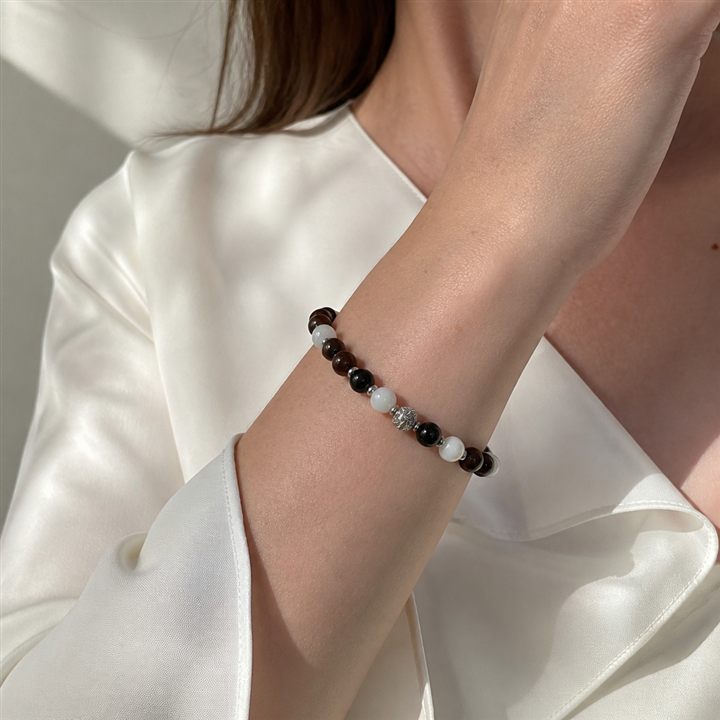 Bracciale a molla Cacao e latte