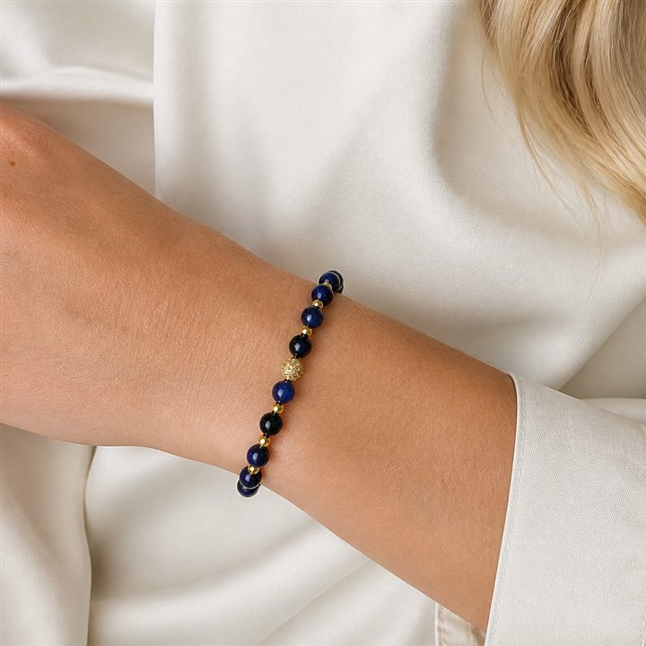 Bracciale a molla Blu notte e oro