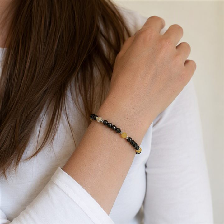 Bracciale a molla Nero e sole