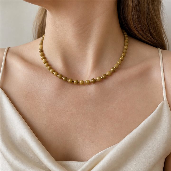 Collana Sole d'ambra indossata