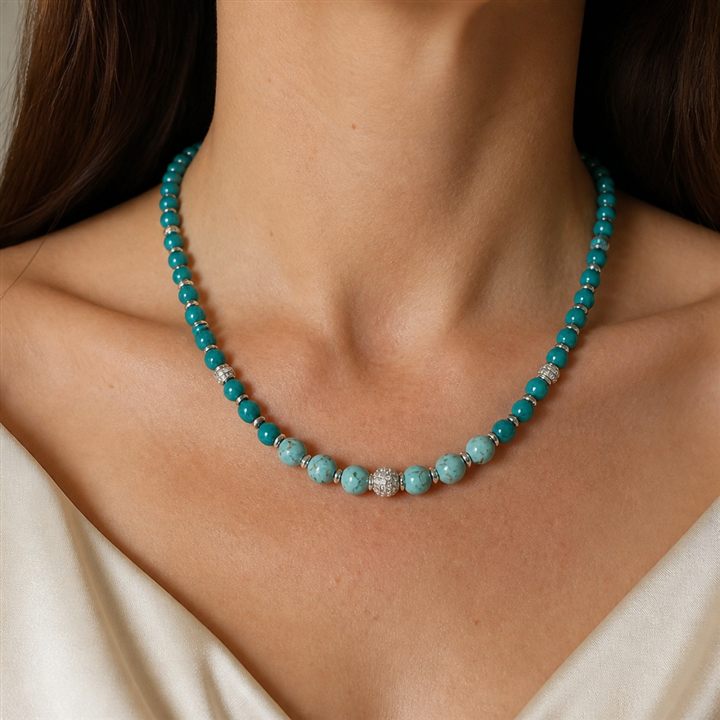 Collana Laguna con perle turchesi