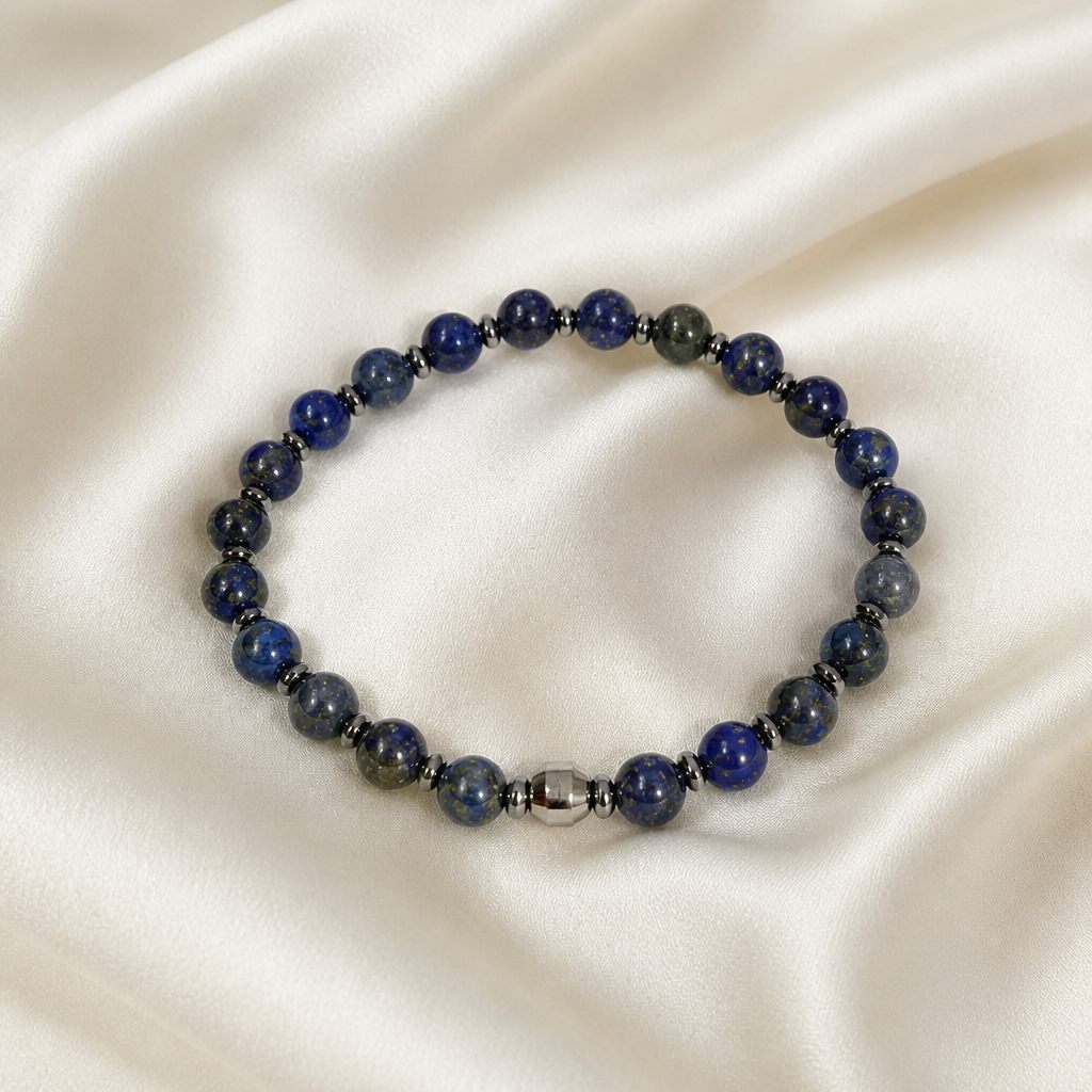 Bracciale a molla Blu lapis, blu, blu notte, grigio, argento, foto 2 di 3