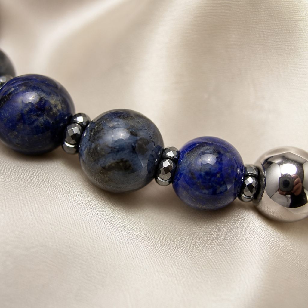 Bracciale a molla Blu lapis, blu, blu notte, grigio, argento, foto 3 di 3