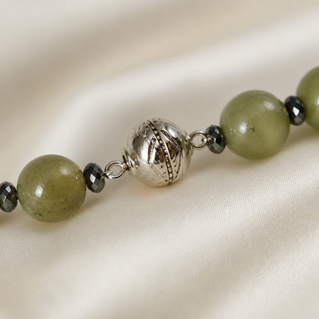 Bracciale a molla Verde oliva, verde oliva, verde chiaro, oro, nero/grigio scuro, foto 4 di 4