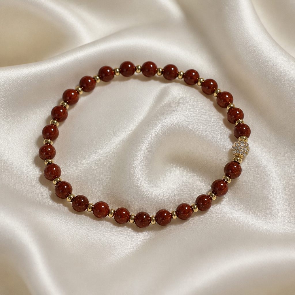 Bracciale a molla Rosso corallo, rosso corallo, oro, bianco riflesso, foto 2 di 4