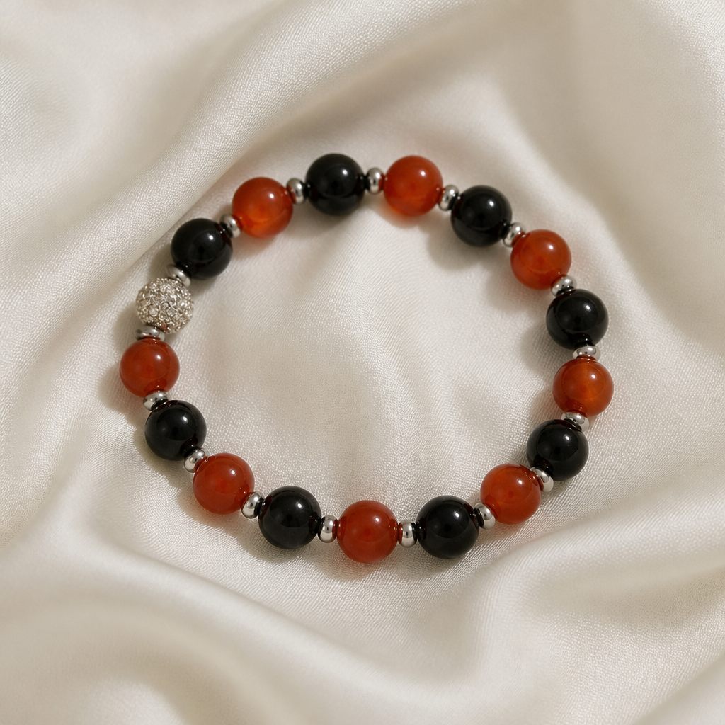 Bracciale a molla Brace, nero, arancio, argento, foto 2 di 3
