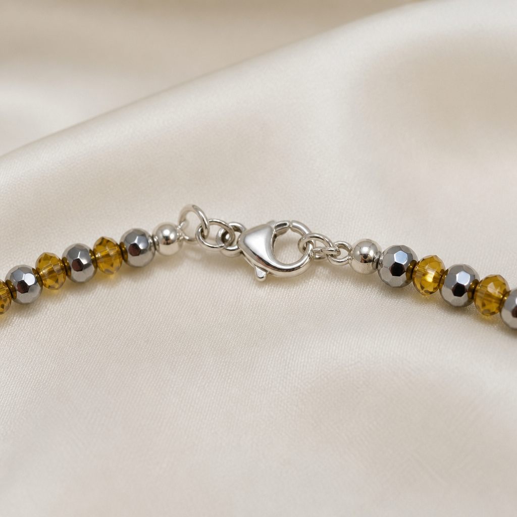 Collana Perle bicolore, argento, oro, bicolor, foto 4 di 4