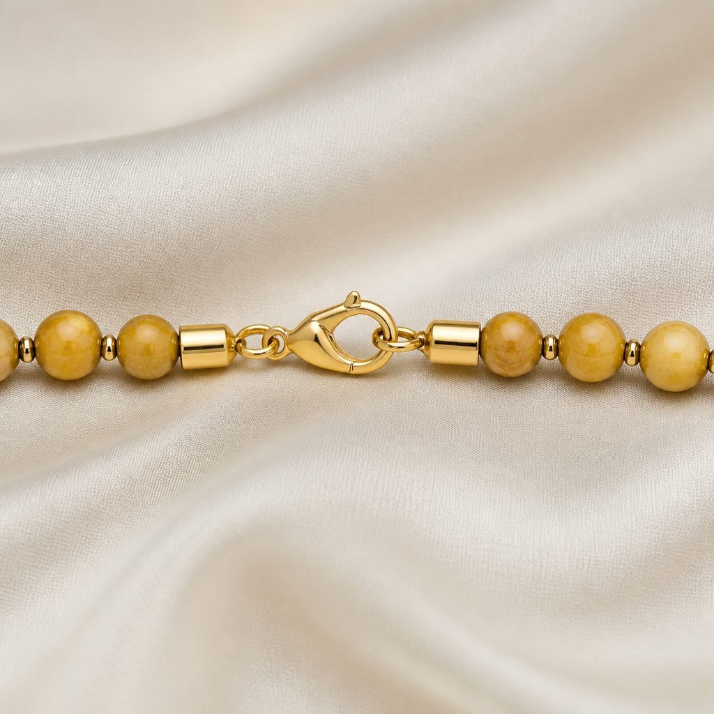 Collana Sole d'ambra, giallo ocra, dorato, oro, foto 4 di 4