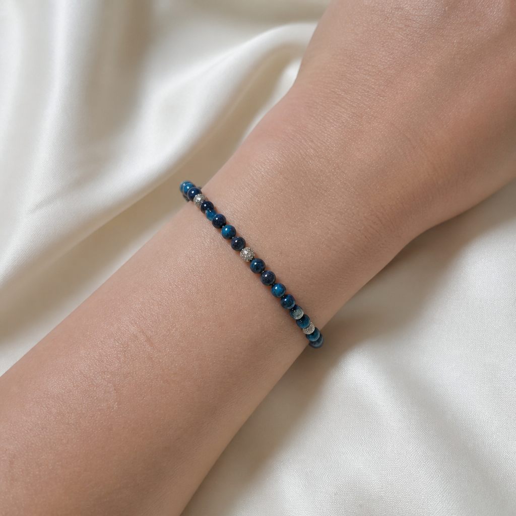 Set collana e bracciale Notte stellata, blu, nero, argento, foto 5 di 5